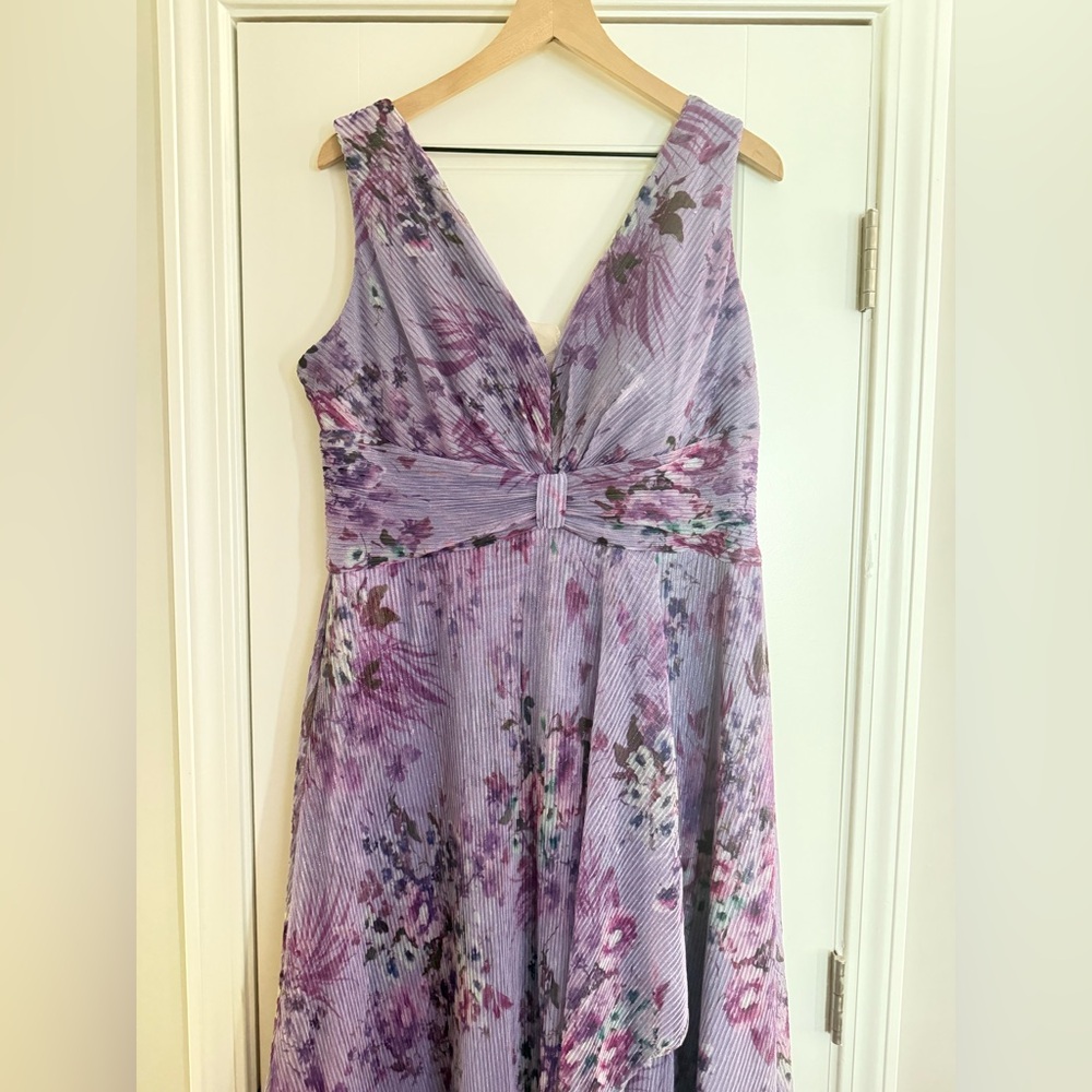 R&M Richards Lavender Floral Maxi Dress